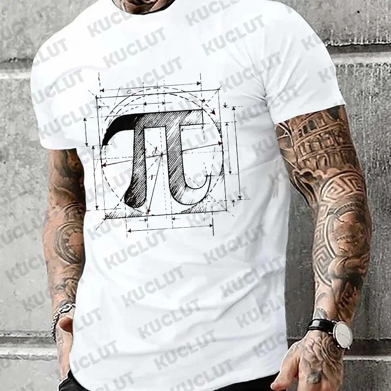 T-shirts for Men Pi Day 3.14 Mathematics Math Humor Print Men\'s Tshirts Unisex Clothing Short Sleeve Tops Novelty Trendy Tees