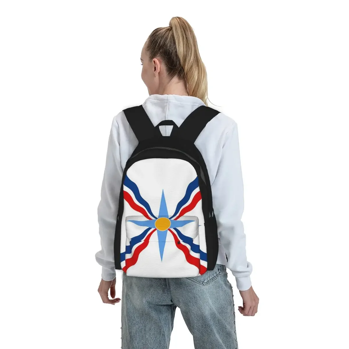 

Luxury Assyrian Suryoyo Flag Backpack Boys Girls BookBag Kids School Bag Computer Shoulder Bags for Men Women
