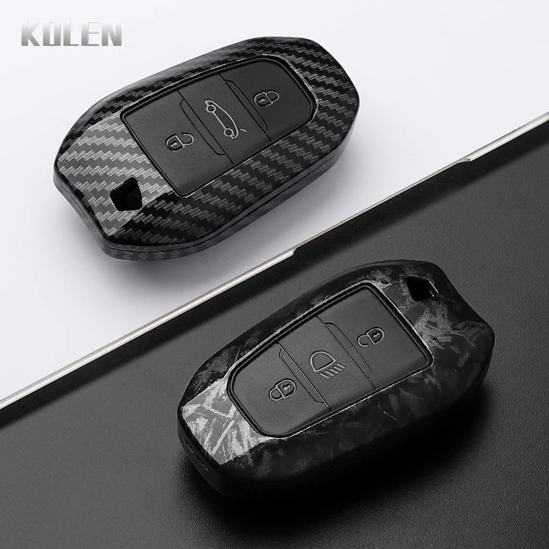 ABS Carbon Fiber Car Key Case Cover For Peugeot 2008 3008 4008 5008 308 408 508 Citroen C1 C2 C4 C6 C3-XR Picasso Grand DS3 DS5