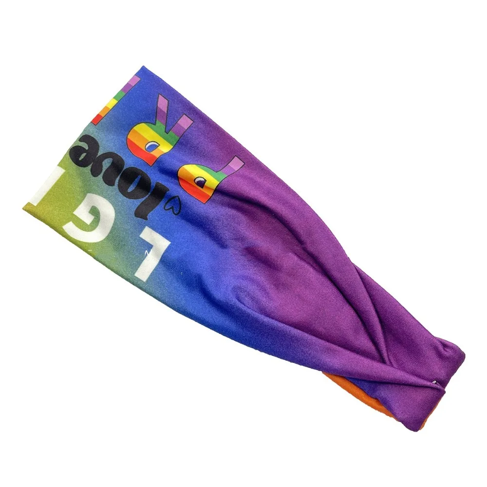 Sweet Parade Rainbow Elastic Headband Soft Breathable Rainbow Headband Face Wash Yoga Sports Hairband Sports Hairband Party