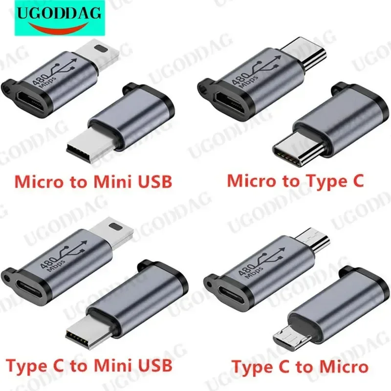 Тип-c-к-micro-usb-typec-female-to-mini-usb-micro-usb-female-to-type-c-micro-usb-female-mini-usb-connector-adapter