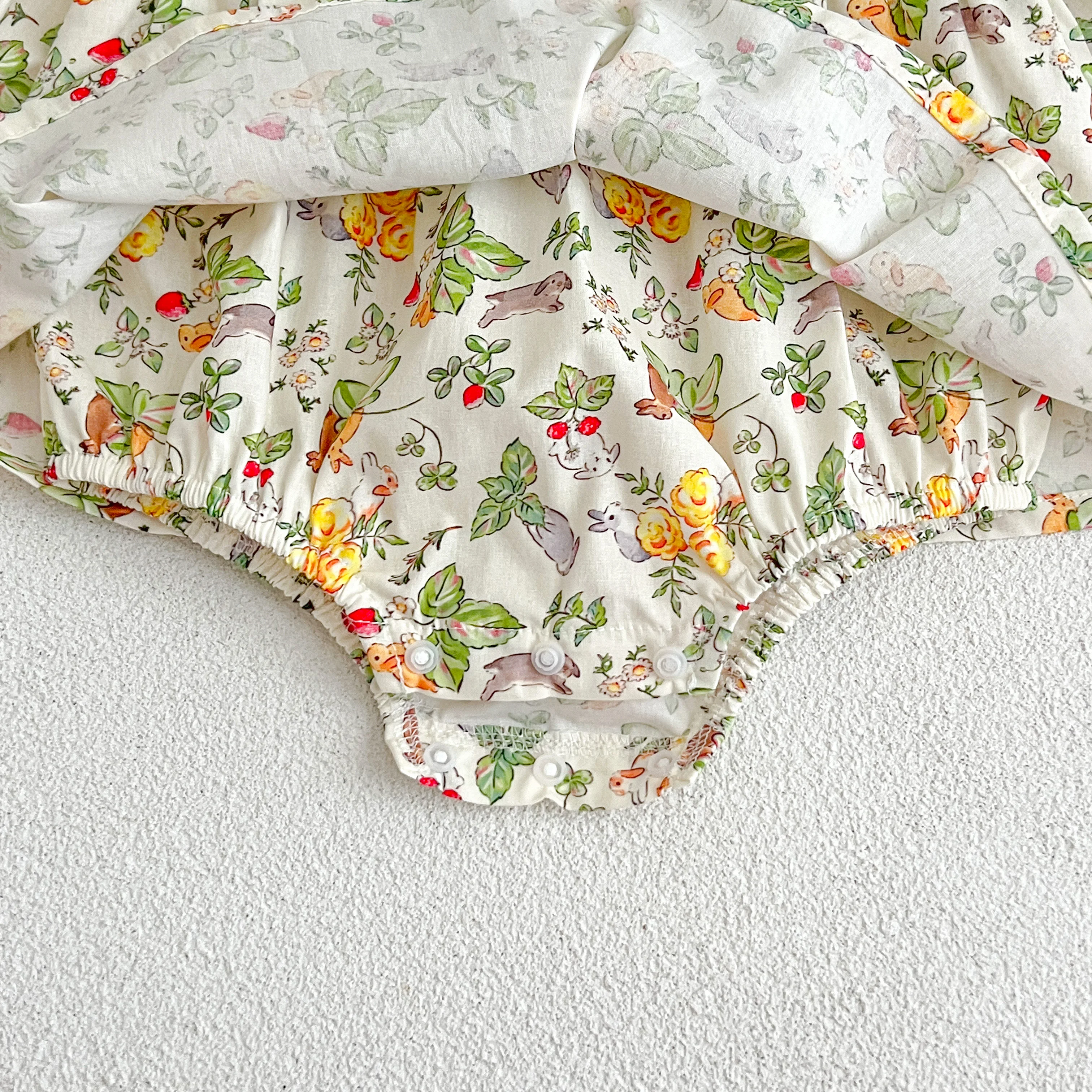Familien look Frühling Blumen kleid Baby Mädchen bestickt Pandora Kragen Baumwoll kleid Baby Mädchen Blumen Bodysuit Schwestern Look Kleidung – Detail 22