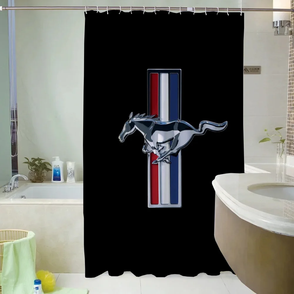 Mustang Car Logo 1130 Shower Curtains for Bathroom Curtain for Shower Accessories Bath Bedrooms Waterproof the Home Fabric Shade