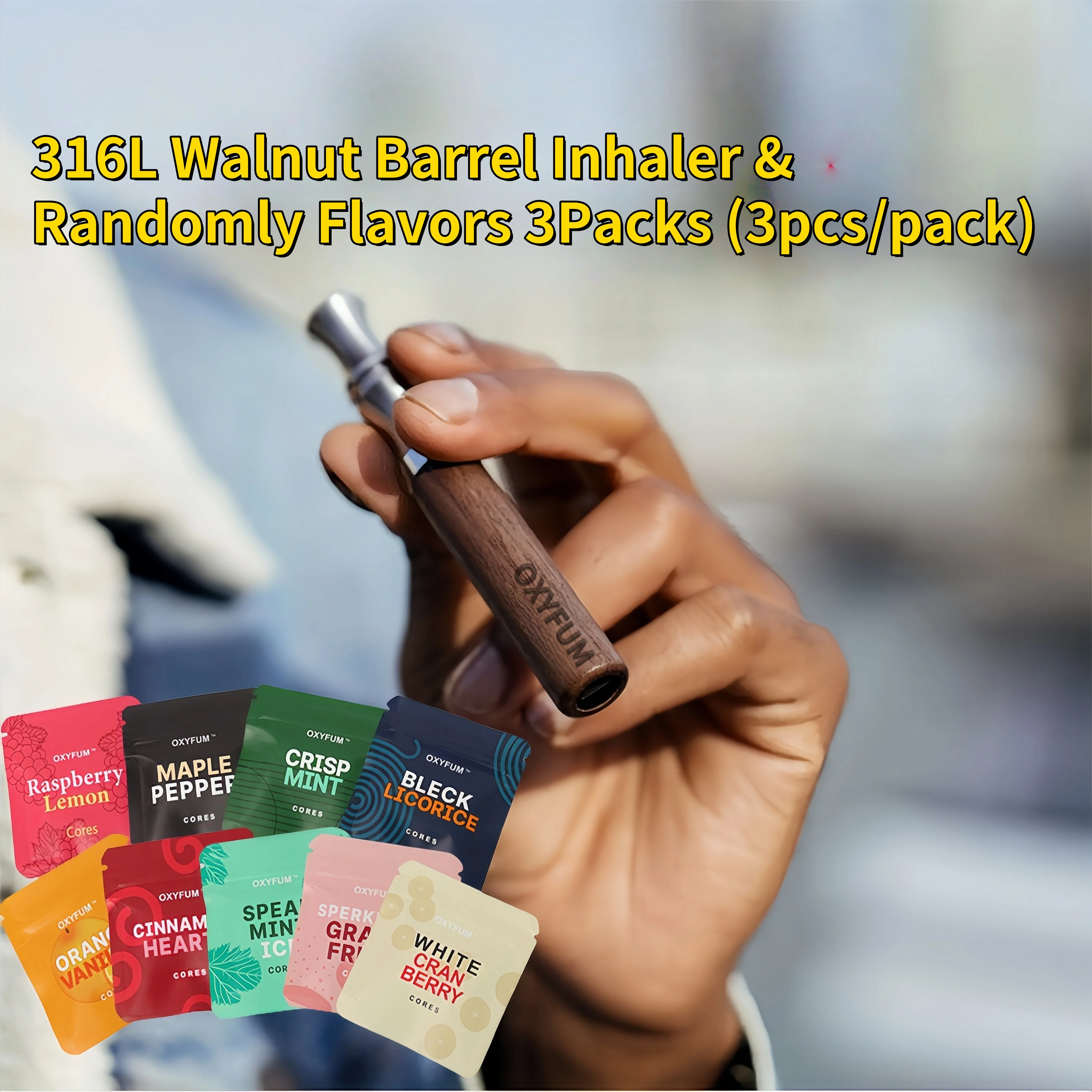 OXYFUM Quit Smoking Stop Smoking Inhaler Mouthpiece Aromatherapy Aromaterapi Artifact Device+3 Packs of Random Flavors