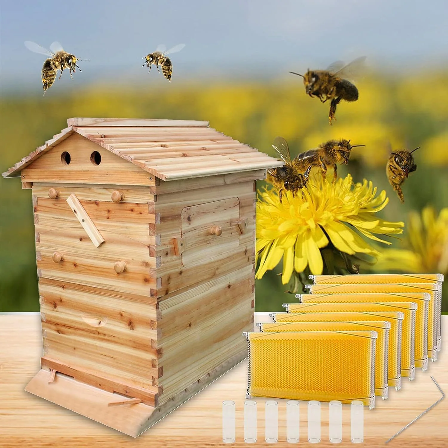 Self-flow Honey Beehive Automatic Complete Set Bee Villa Beehive Wholesale With Honey Comb For Honey Harvest