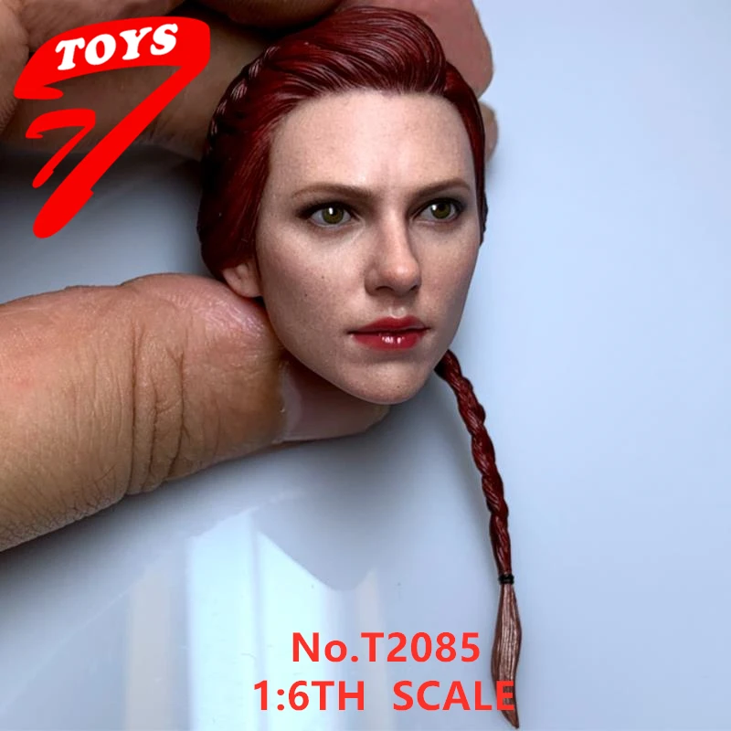 TTTOYS 1/6th Female Girl Scarlettes  Head Sculpture Carving Model Long Hair Fit 12