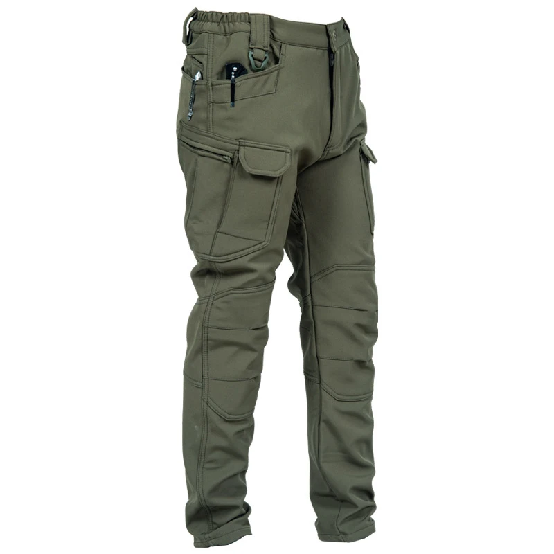 

Winter Men's Softshell Warm Work Pants Outdoor Men Thermal Hiking Tactical Trousers Mens Fleece Lined Waterproof Cargo Joggers