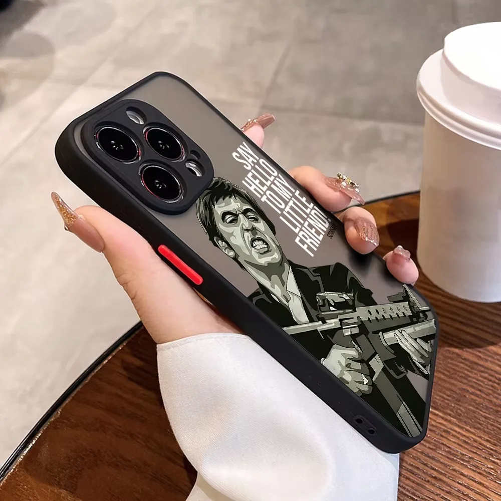 سكارفيس توني مونتانا جراب هاتف آيفون 16 e 15 14 13 12 11 برو ماكس X XR XS Plus Mini SE 2020 2022 غطاء الهاتف المحمول #6