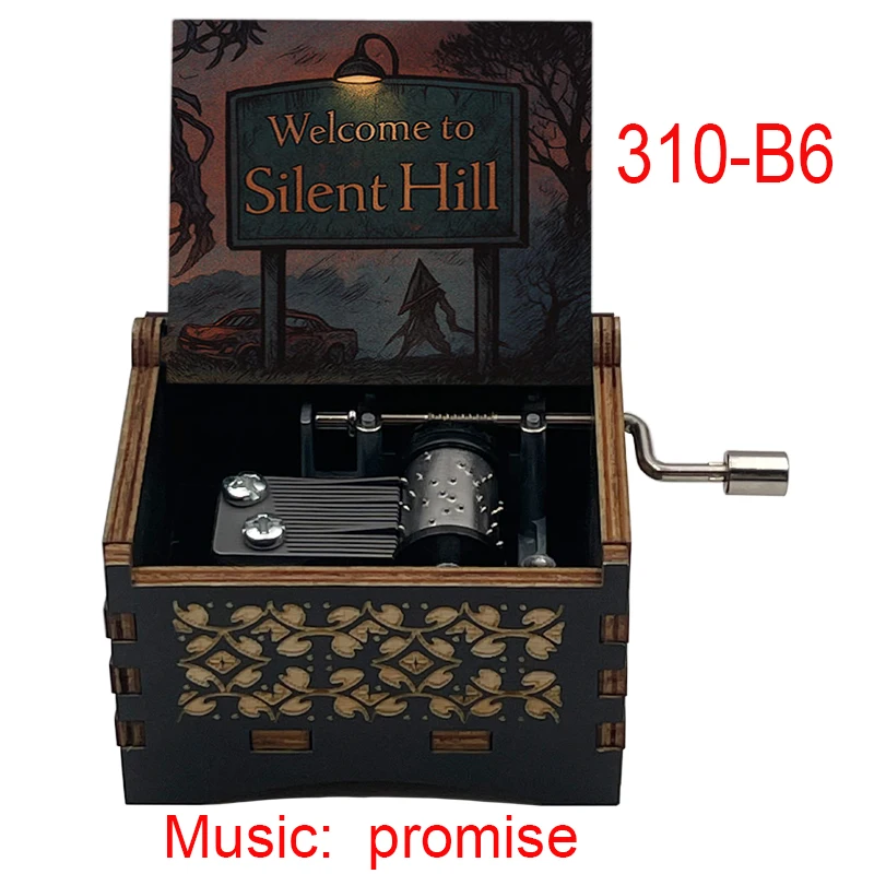 Game Silent Hill 2 Classic Soundtrack《Promise》Adaptierte 18-Ton-Musikbox, Dekoration aus Holz für Zuhause, Ornamente, Geschenke für Feiertagspartys