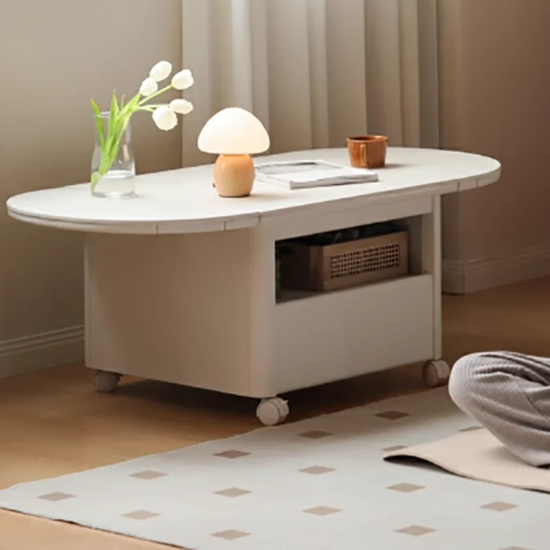 

Trendy Wheels Coffee Table With Storage Foldable Eclectic Nordic Coffee Table Modern Luxury Table De Salon Living Room Furniture