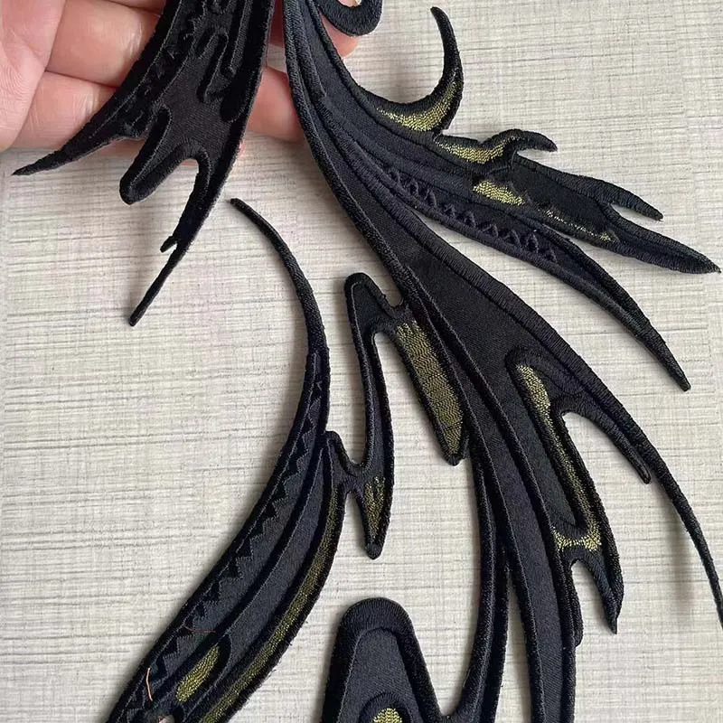 2 Stück/29*17CM Kleideraufnäher Simulierte Flügel Aufbügelbare Bestickte Patches, Stoffapplikation Thermoklebeaufkleber für Kleider, Kleidung – Detail 5