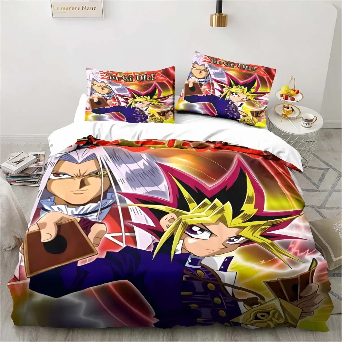 

YU-GI-OH! Card Printed Bedding Sets luxury exquisite bed supplies set duvet cover bed comforter set bedding set birthday gift