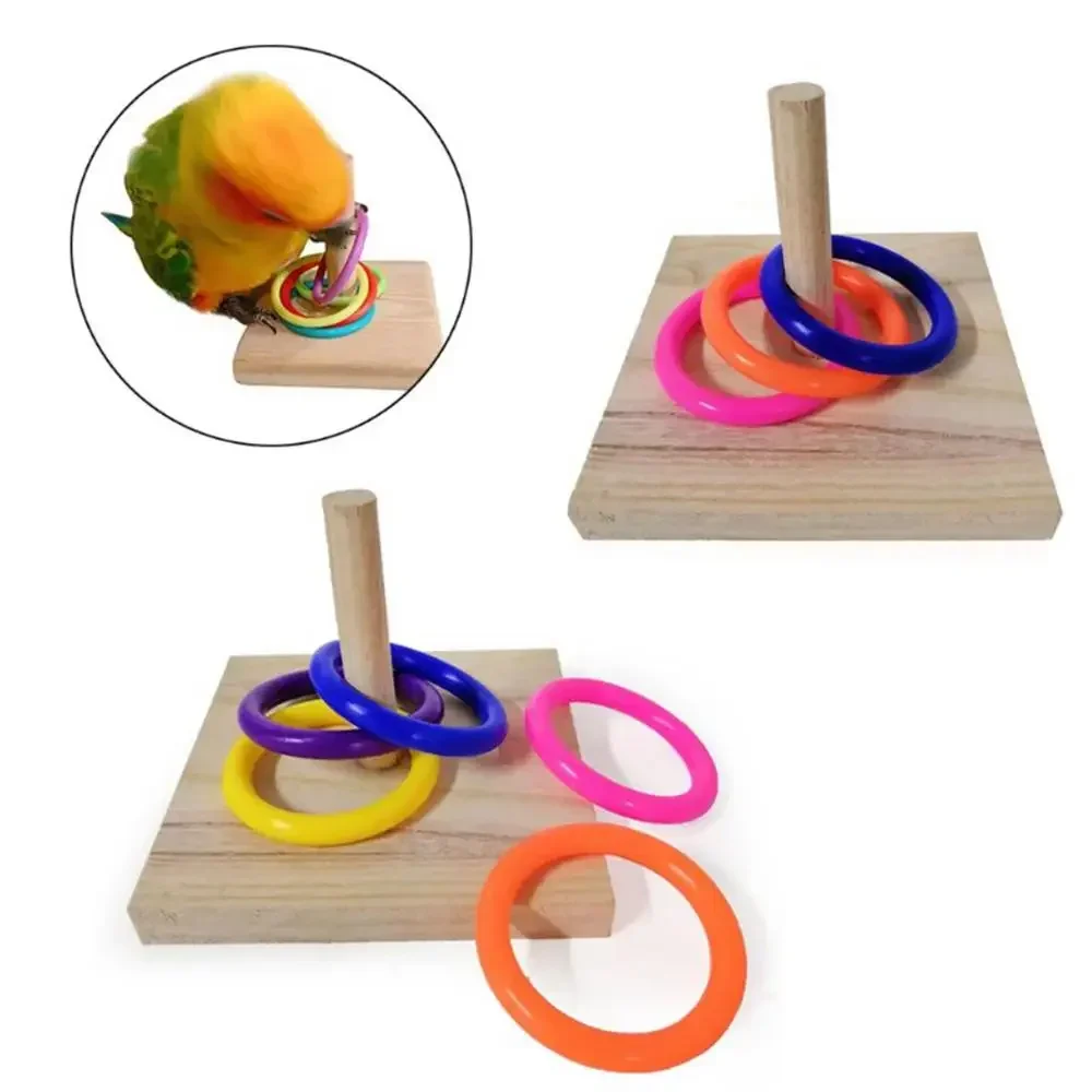 Stacking Toy with color ring for training and training of bird and parrots, which is very good for training