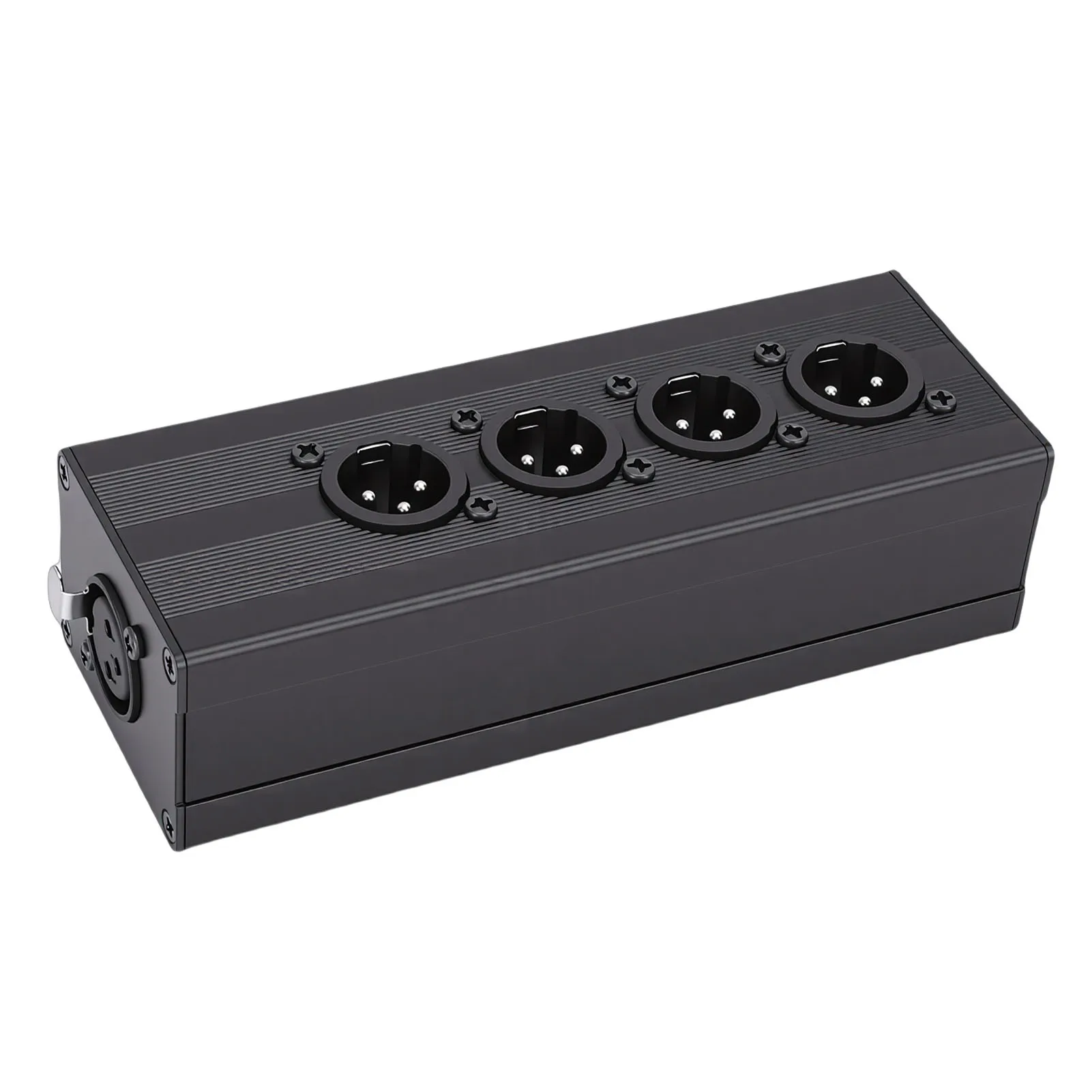 3 Pin XLR 1 Female To 4 Male Splitter Box 1 in 4 Out Parallel Connection Adapter Balanced Converter For Mixer Microphone PA