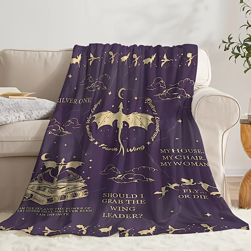 1pc Pterodactyl Pattern Fleece Blanket, Gift Blanket for Family And Friends, Nap Blanket, Cover Blanket, Sofa Blanket, Camping T