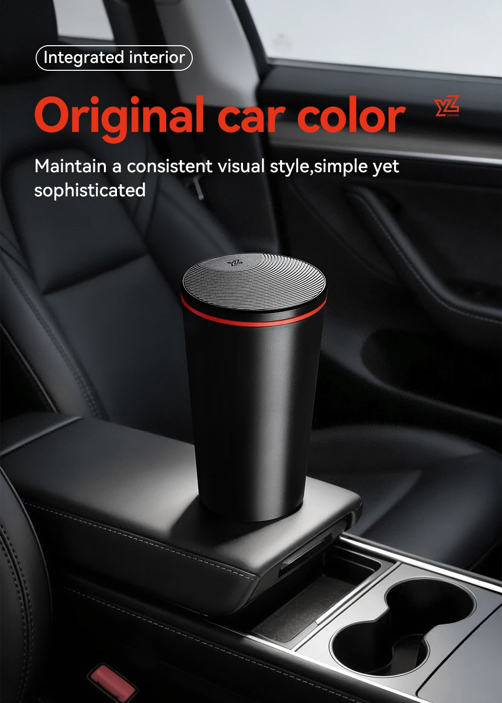 YZ Mini Auto-Mülleimer Abfalleimer Aufbewahrungseimer Tragbarer Innenraum-Abfallorganizer Behälter für Tesla Model 3 Y YL 2026 Neu – Detail 9