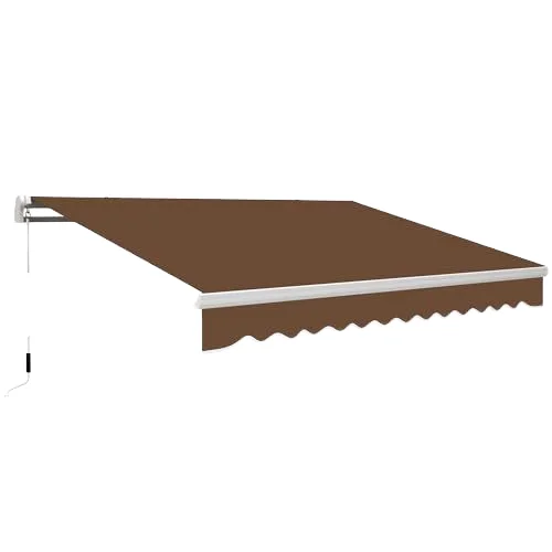 Factory Direct Outdoor Parasol Sunshade Shelter 6.5X5ft Manual Retractable Patio Door Window Awning for Balcony Application
