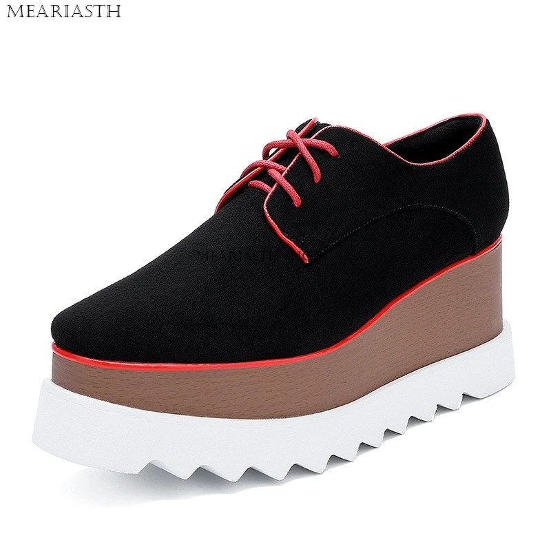 2024 Echt Leer Vrouwen Gevulkaniseerd Schoenen Lederen Platform 8 Cm Wig Hoge Hakken Witte Schoenen Lace Up Verhogen Casual Schoenen