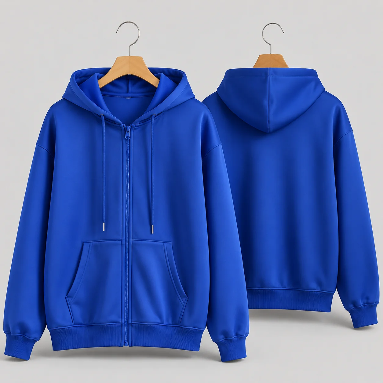 8 Colors Unisex Oversized Zip Up Hoodie Autumn Winter Solid Color Sweatshirt Casual Streetwear Long Sleeve Pocket Jacket Top
