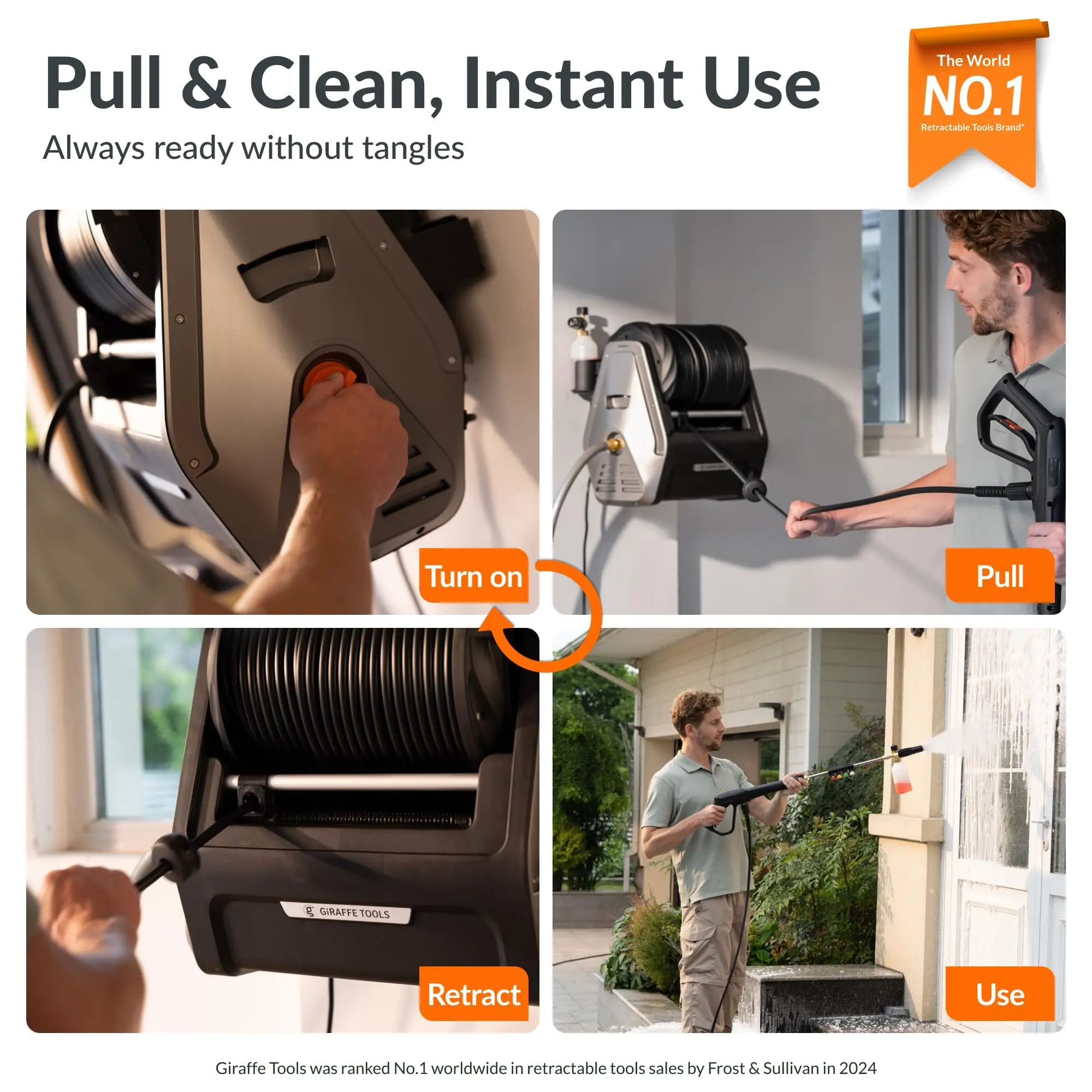 Wall Mounted Pressure Washer Essential 100FT with 1800W Motor