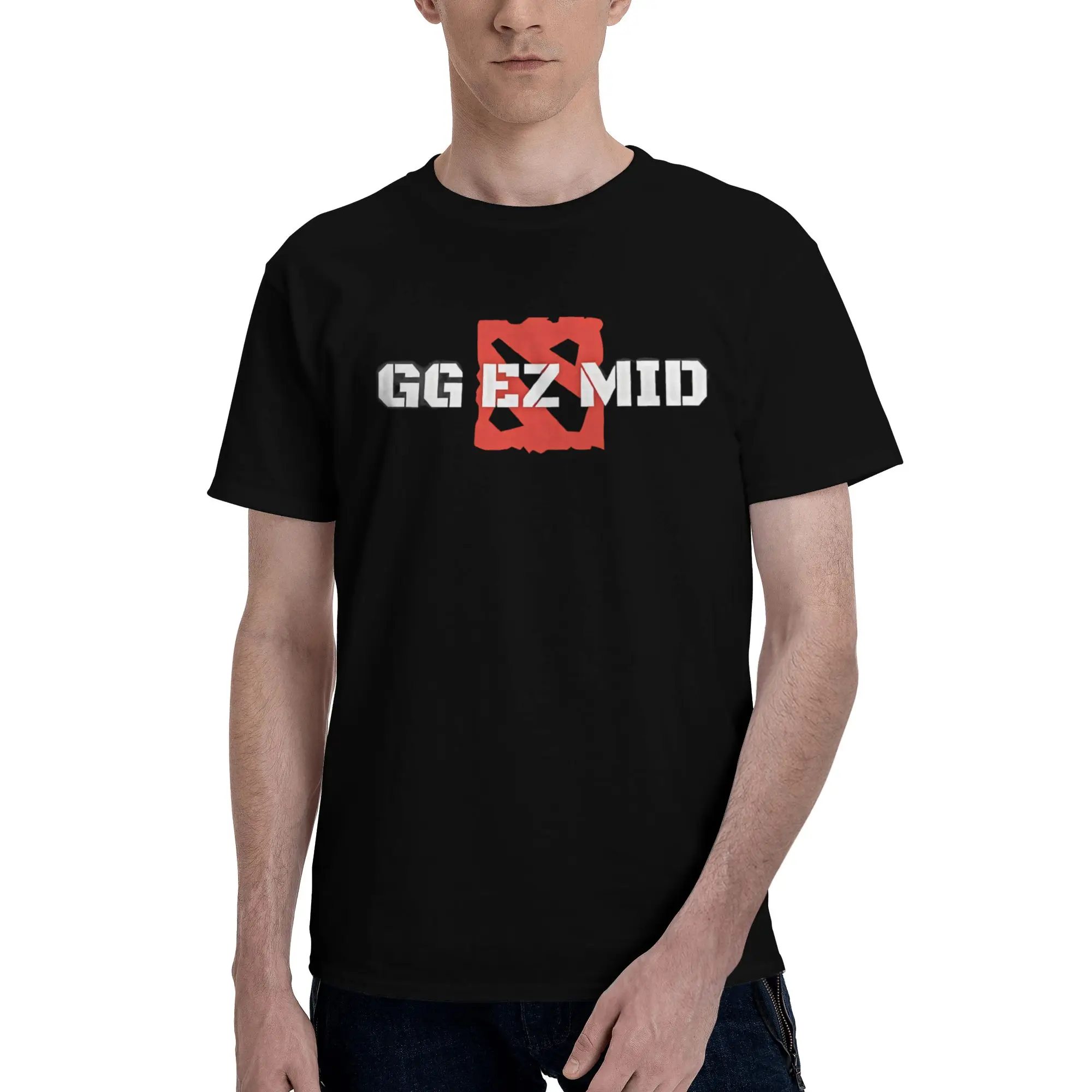 Dotaed Game T Shirt Men Women Cotton Funny T-Shirt Round Collar GG EZ Tee Shirt Short Sleeve Tops 4XL 5XL 6XL