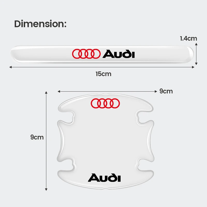 Car Door Bowl Handle Protector Stickers Transparent Anti-scratch For Audi sline A4 B7 B8 B9 A3 8P 8V 8L A5 A6 C6 C5 C7 4F A1 A7