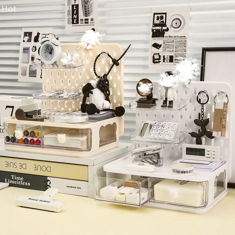 1 قطعة سطح المكتب مثقب مجلس صندوق تخزين القرطاسية فرز الرف مكتب مكتب مستحضرات التجميل تخزين الرف حامل قلم #2