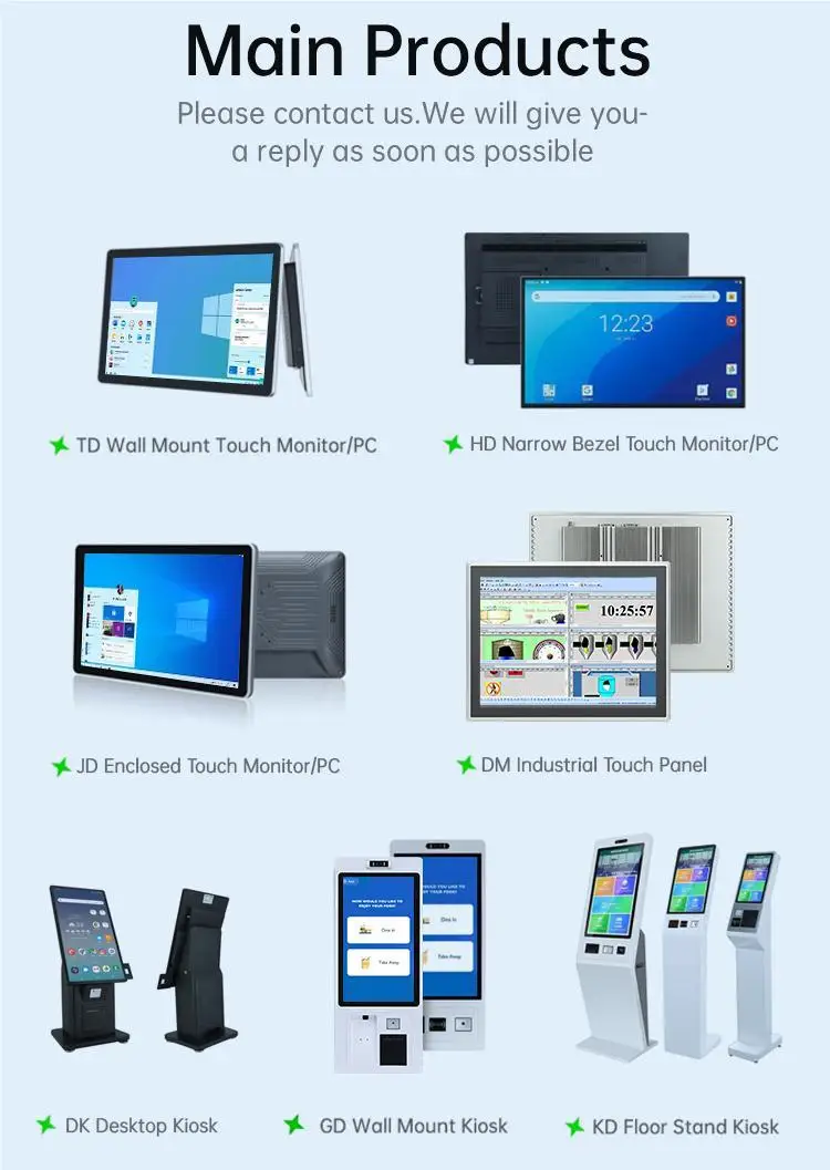 27 43 Inch Capacitive Touch Monitor Interactive LCD All In One Touch Computer Commercial Touch Display