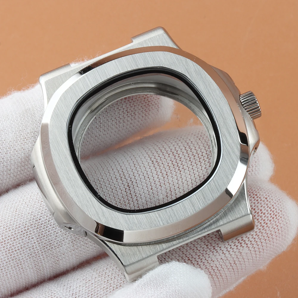 29.8mm NH35 Dial For Nautilus 40MM Silver NH35 Watch Case Stainless Steel Bracelet 10ATM Waterproof For NH35 NH36 NH38 Movement