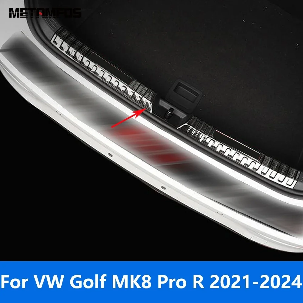 For Volkswagen Golf 8 MK8 Pro R 2021-2023 2024 Inner Rear Trunk Bumper Foot Plate Tail Door Sill Scuff Guard Plate Accessories