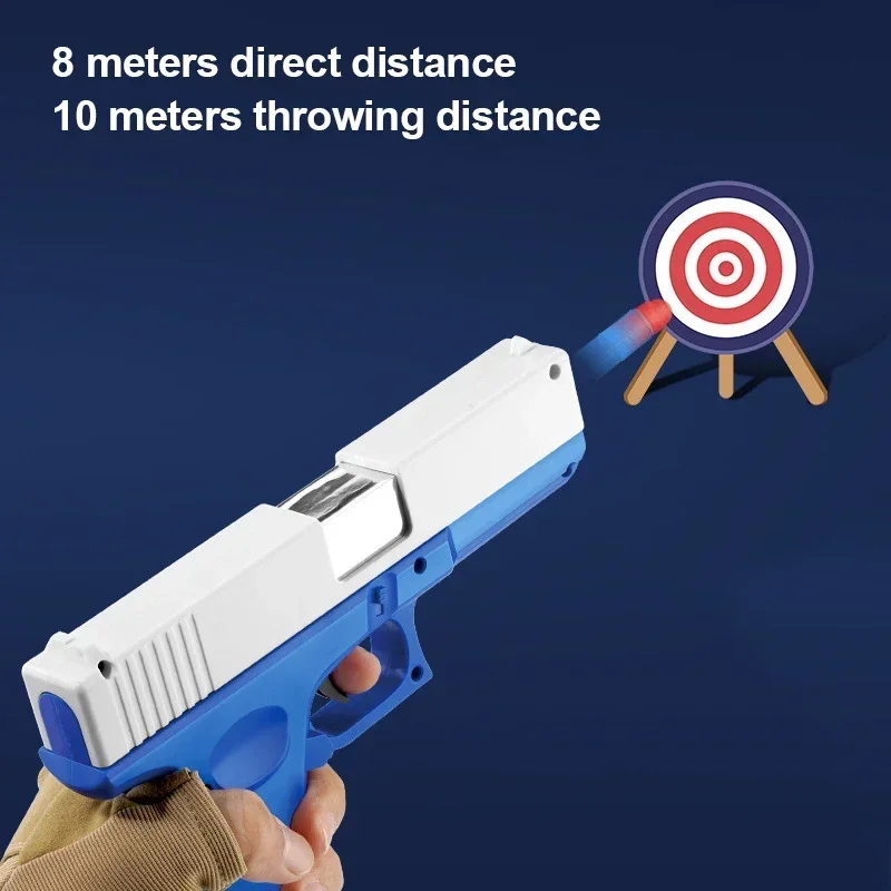 Toy Pistol Soft Bullet Toy Guns M1911 Shell Ejected Foam Darts Blaster Manual Airsoft Weapon with Silencer For Kids Adults