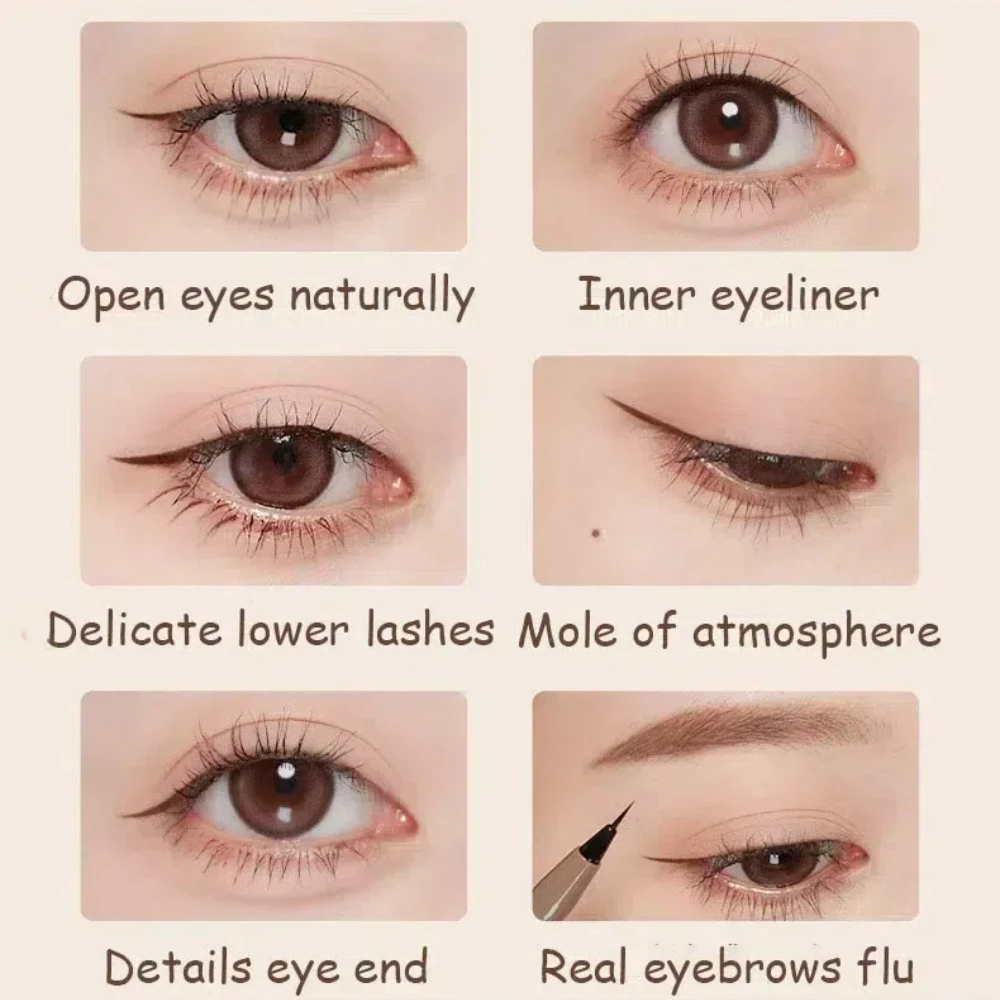 Judydoll lápis delineador líquido preto ultrafino, à prova d'água, secagem rápida, maquiagem de olhos de longa duração, caneta delineadora suave, cosméticos