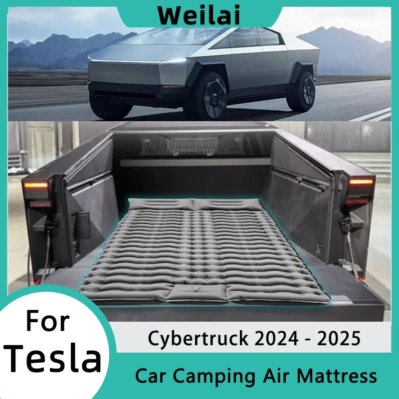 Air Mattress for Tesla Cybertruck 2025 2024 Accessories Truck Pickup Air Bed with Carry Bag Travel Vacation Camping Sleeping Pad