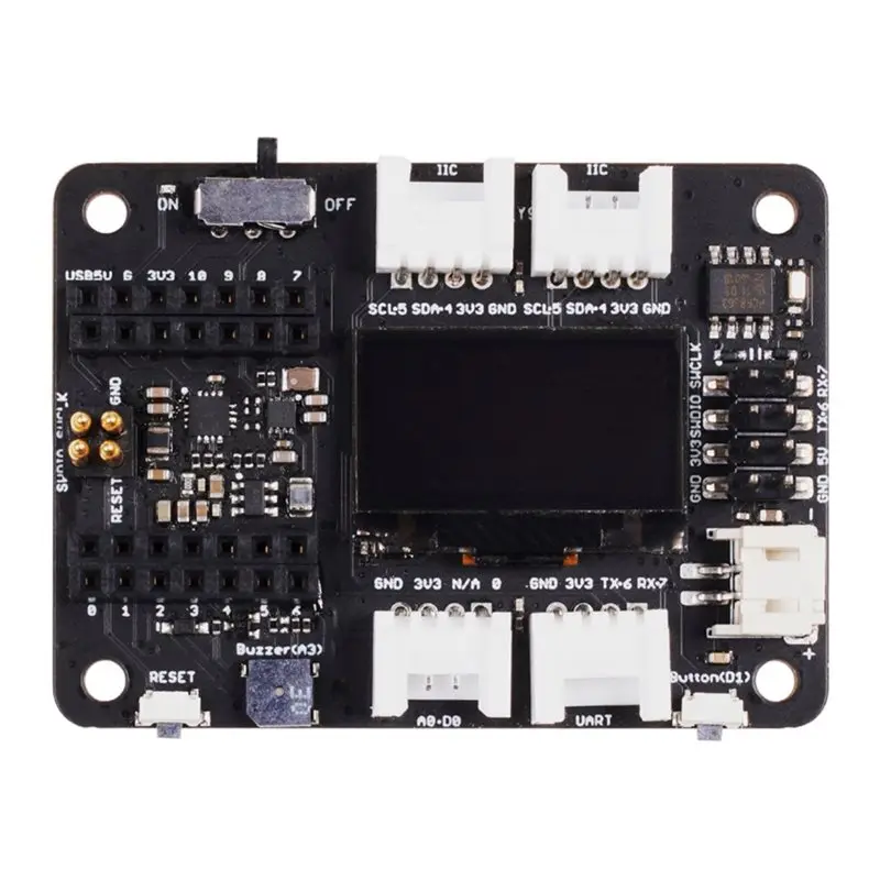 au61-expansion-board-base-for-xiao-seeed-featuring-grove-oled-iic-uart-analog-digitalbuzzer-buttonon-board-battery