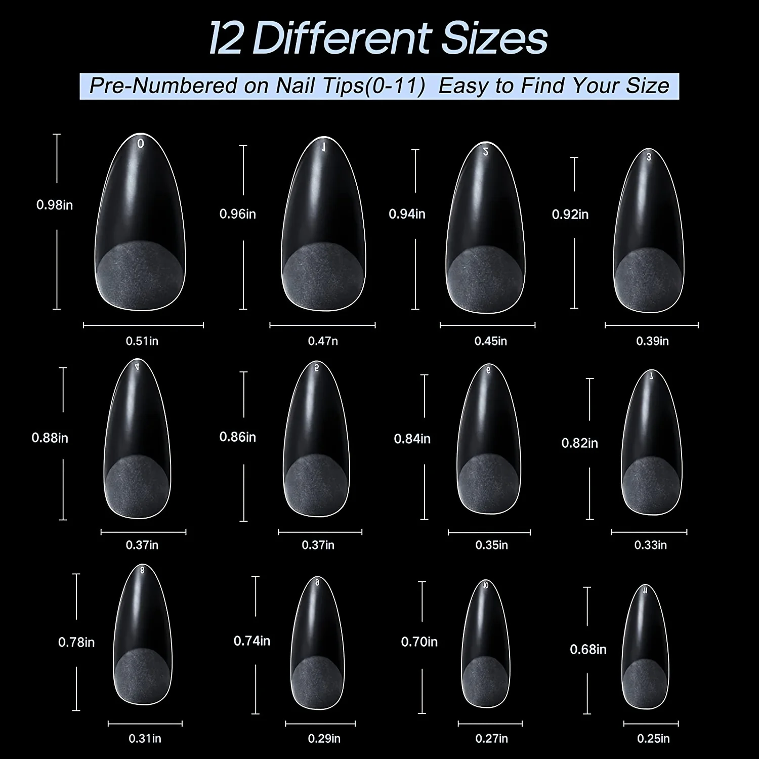 240 Uds. Puntas de uñas postizas de almendra, media cubierta completa de uñas, Stiletto mate esmerilado, extensión de uñas postizas cortas para salón