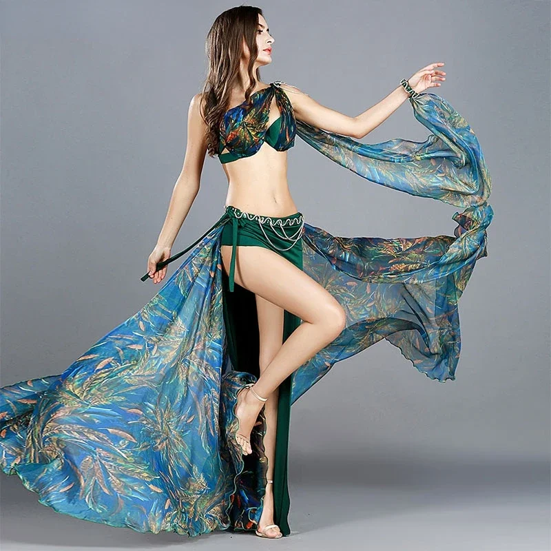 Belly Dance Performance Costume 2024 New Clothing Women's Autumn and Winter Sexy Oriental Dance Performance Long Skirt Set