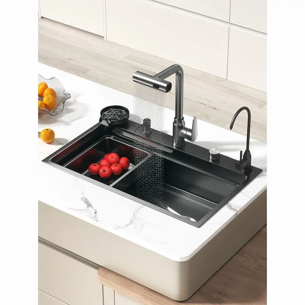 

Thickened square small rice grain nano handmade kitchen sink, large single tank 304 stainless steel, vegetable basin, dishwasher