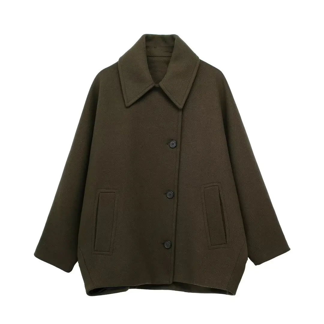 2024 autumn new women's clothing European and American style French wool blend short coat jacket