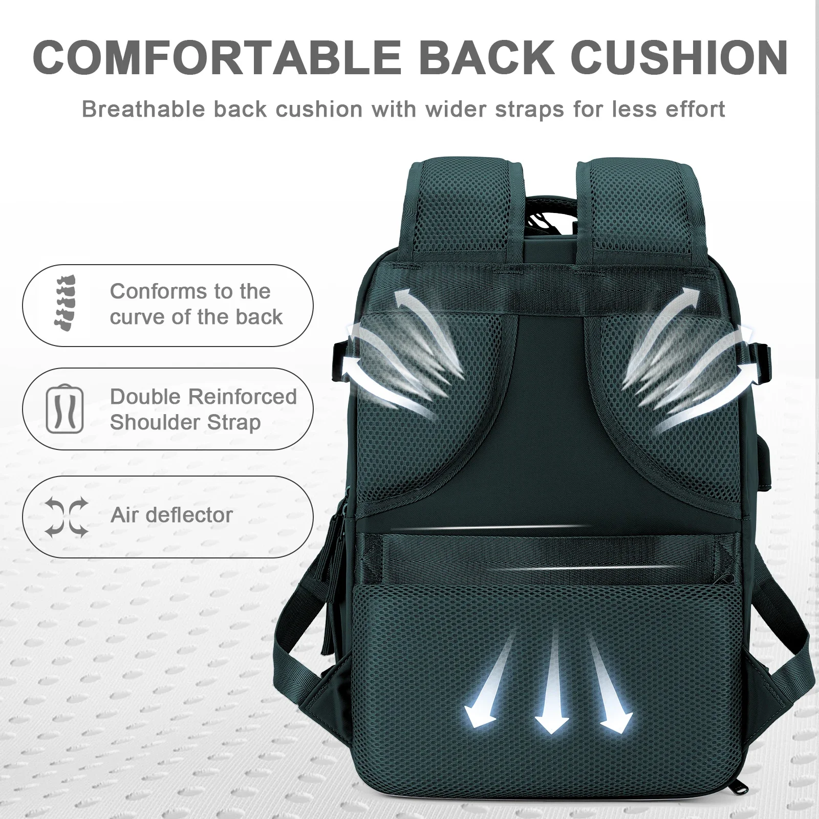 XOKY-Bolsa de Cabine para Homens e Mulheres, Laptop Travel Backpack, Cabine Size, Ryanair Carry-Ons, Cabine Size, 40x20x25, 45x36x20