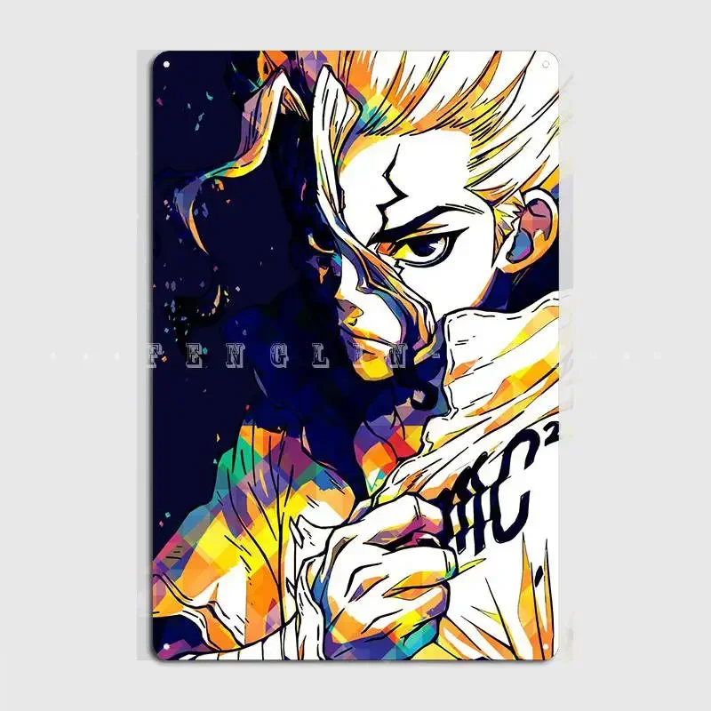 Senku Ishigami Dr Stone Metal Sign Cinema Living Room Living Room Classic Wall Decor Tin Sign Posters