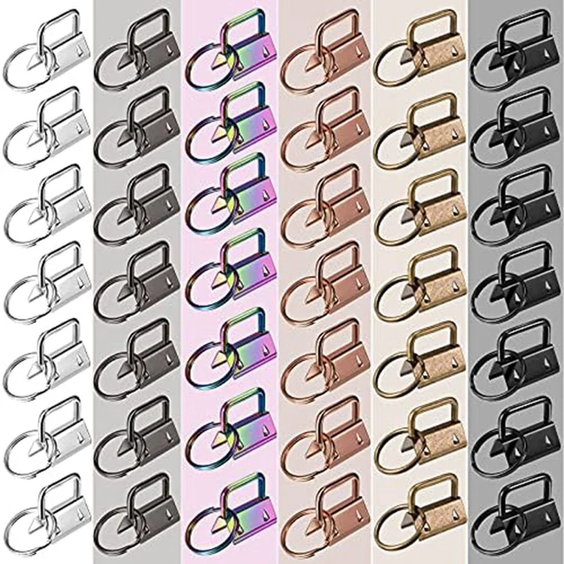 180 Piece Key Fob Hardware 1 Inch 6 Colors Keychain Fob Wristlet Hardware Key Fob Chain Hardware