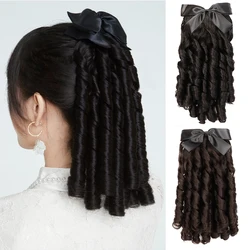 DIFEI Synthetic Ponytail Hair Extension Natural Black Brown Roman Princess Curly Fakehair For Woman Heat Resistant Hairpiece