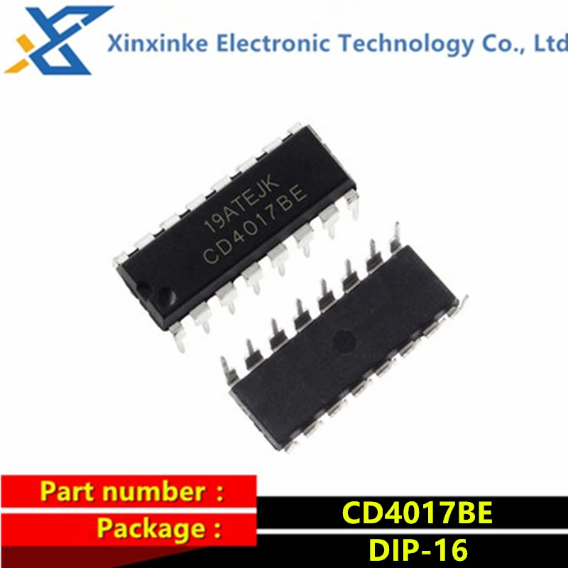 10 Pçs/lote CD4017BE CD4017 DIP-16 Chip Lógico