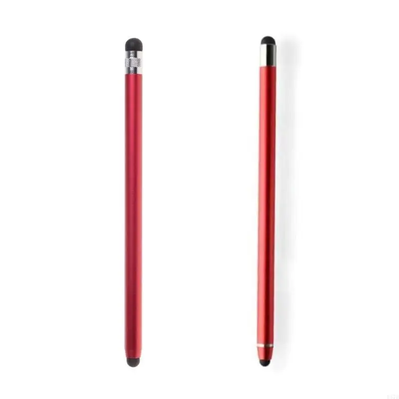 Dual Tips Pens for Touch Screens Anti-Scratch Tips Sensitive Pens Aluminum Alloy Body, Silicone Tips