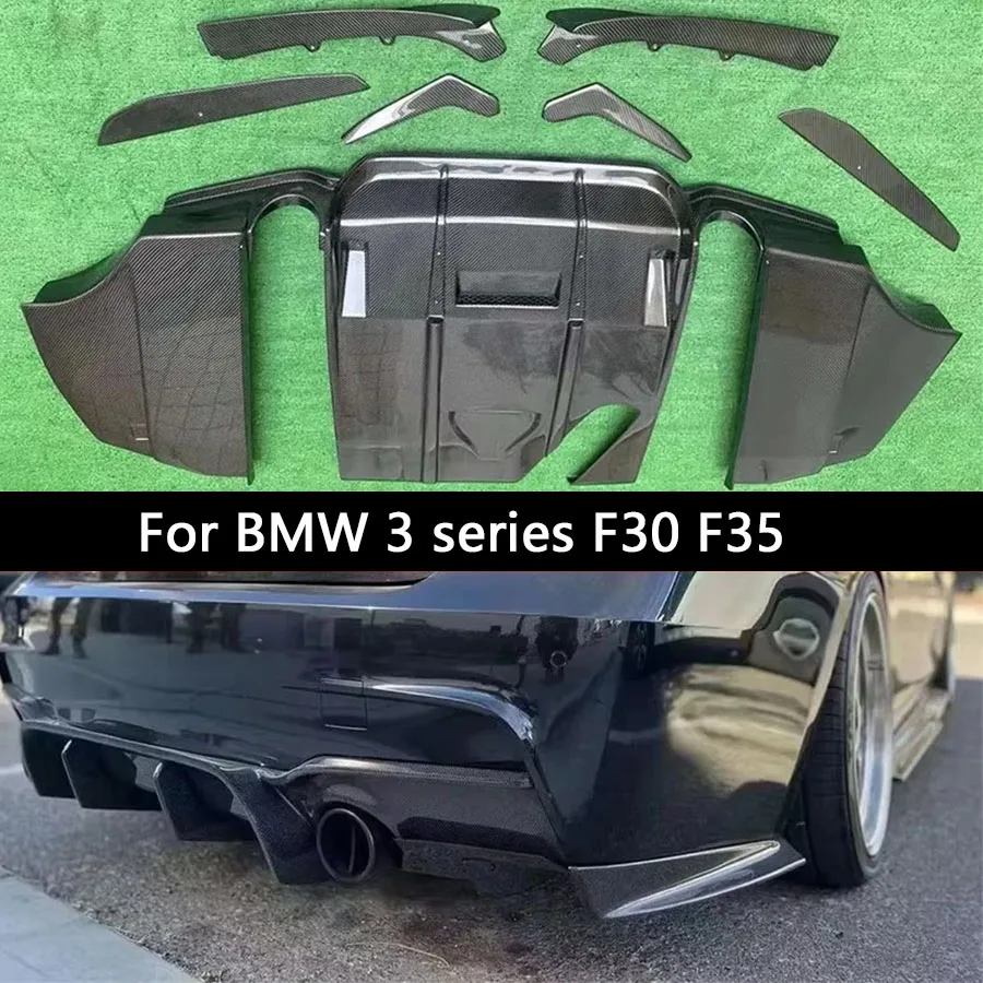 

For BMW 3 series F30 F35 320 330 GEEX style Carbon Fiber Car Rear Bumper Diffuser Rear Splitters Spoiler Back lip body kit