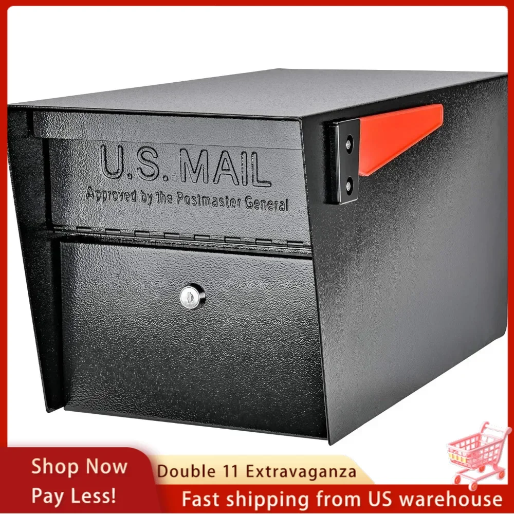 7506 Mail Manager Curbside Locking Security Mailbox, Black,Large