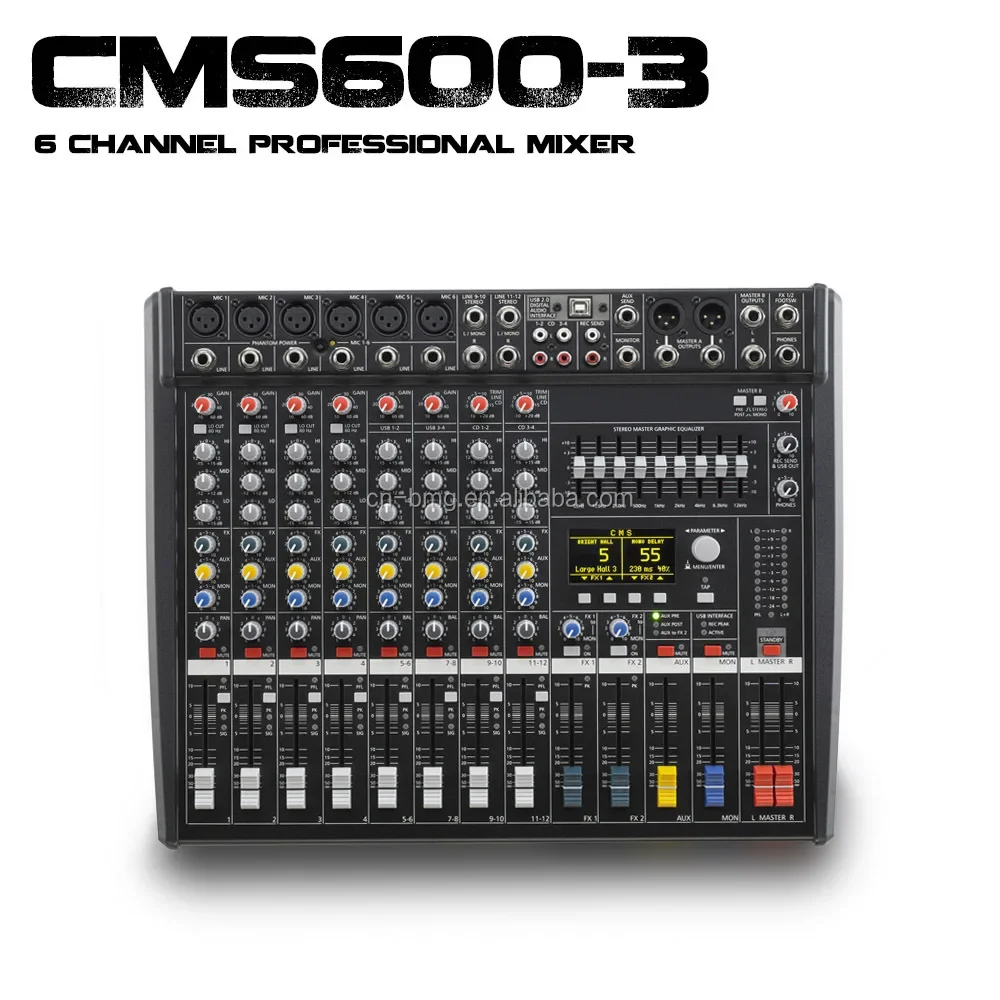 Top 5A 1:1 quality CMS 600-3 Compact Mixing Console with cover for easy carry(Export Price)