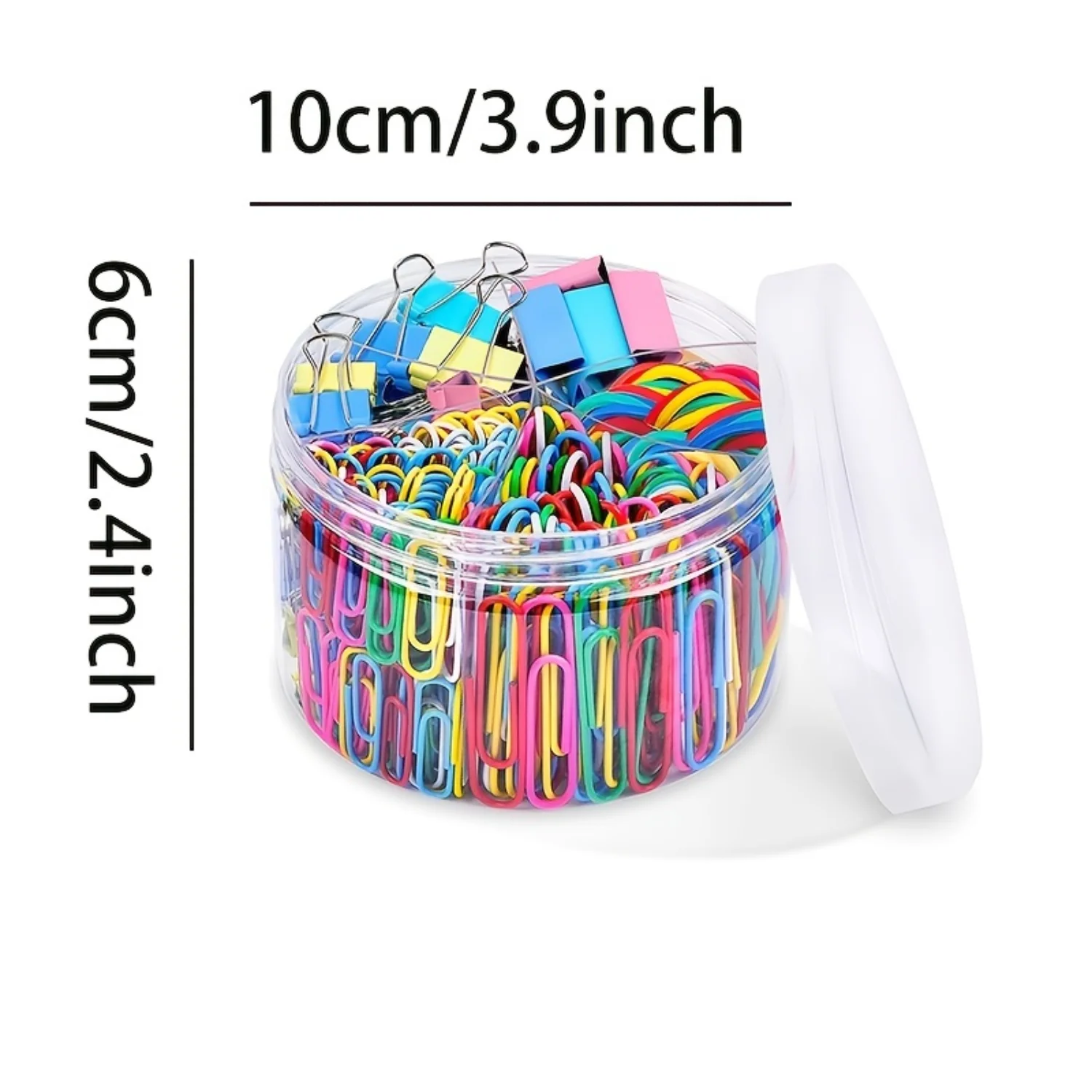 240PCS Paper Clips Binder Clips, Colored Office Clips Set - Assorted Sizes Paperclips Paper Clamps Rubber Bands For Office And S