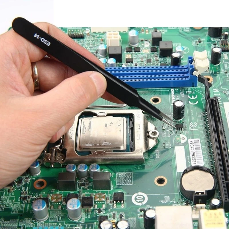 Anti-Static Stainless Steel Tweezers Repair Home Working Model Making Hand Tools