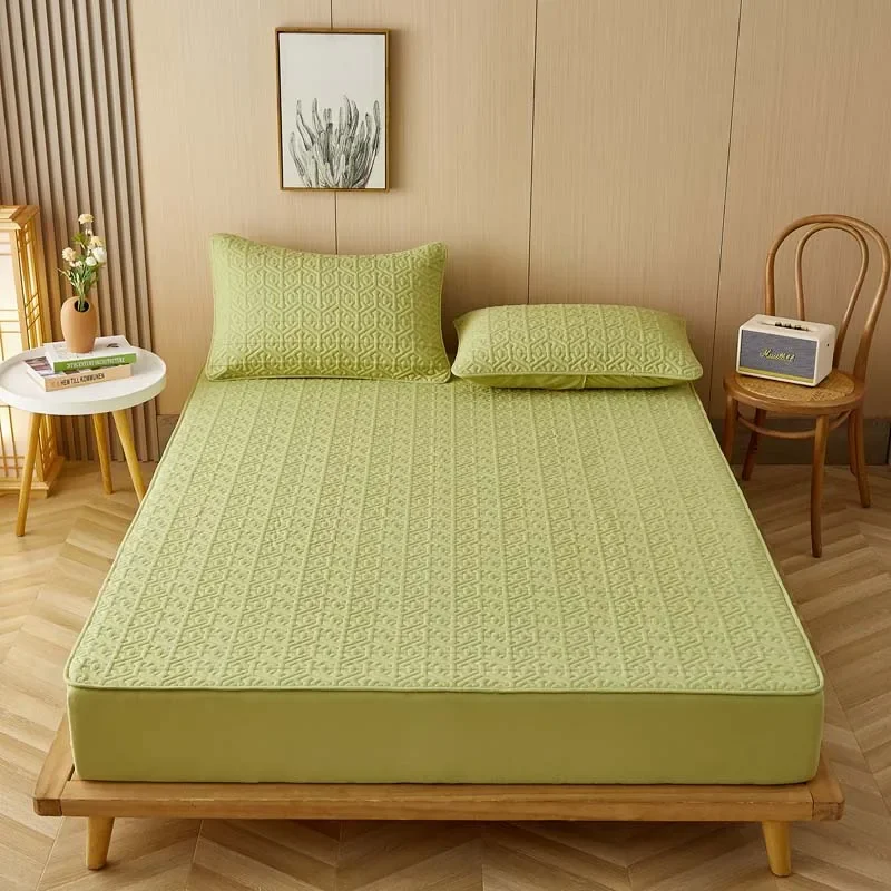 

New Pure Cotton Soft Quilted Mattress Cover Anti-bacterial King Size Customized Bed Pad Protector Cover Not Included Pillowcase